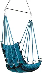 Lyticx Indoor Outdoor Hanging Swing Chair with Accessories for Balcony, Home, Bedroom, Color:- Blue