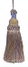 Produktbild DecoPro Schlüssel-Quaste,14 cm, Lavendel-blau, graubraun, Imperial II-Kollektion, Stil: KTIC; Farbe: Immergrün und gold - 5080
