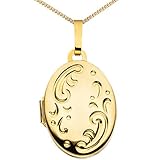 medaillon groß Medaillon oval - 333 Gelbgold (8 Karat) + Innenausstattung (Schutzfolie + weiße Bildunterlage)