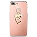 Produktbild iPhone 8 Plus Hülle,iPhone 7 Plus Hülle,iPhone 7 Plus/8 Plus Spiegel Hülle,Surakey Überzug Mirror Effect Glitzer Kristall Strass Diamant Hardcase Spiegel Rose Gold Hülle für iPhone 7/8 Plus Glitzer Strass Diamant Ring Stand Holder], Luxus Bling Glänzend Glitzer Spiegel Schutzhülle Mit Ring Ständer Halter Ultra Dünn Hartschale Handytasche Backcover Stoßfest Hart PC Skin Rückdeckel Rückseite Bumper Handy Gürtel Tasche Hülle Case Cover für iPhone 7 Plus/iPhone 8 Plus, Liebe Herz Rose Gold