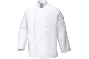 Portwest C833 Veste de Cuisine Suffolk pour Chef Blanc, M