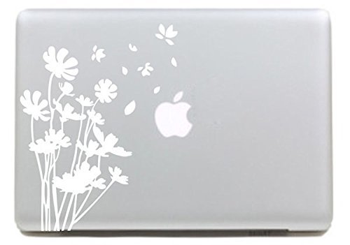 Vati Blätter Abnehmbare transparente Blumen Vinyl Aufkleber Aufkleber Skin Art Schwarz für Apple Macbook Pro Air Mac 13 "15" Zoll / Unibody 13 "15" Zoll-Laptop