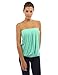 PattyBoutik Women's Pleated Tube Top (Mint Green 12)