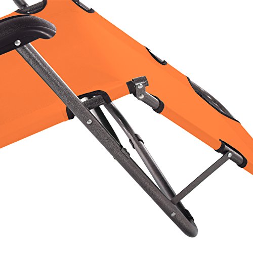2x Smartfox Sonnenliege Gartenliege Strandliege 3 Sitz-/Liegepositionen ca. 180 cm Orange - 