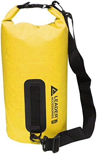 Leader International New Heavy Duty Vinyl Waterproof PVC Dry Bag for Boating Kayaking Rafting Camping(Yellow,10L)