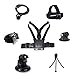 Price comparison product image Phot-R Accessory Kits for GoPro 1, 2, 3, 3+ & 4 - Includes Wrist & Head Strap, Chest Harness, 31.8mm Handlebar Mount,Tripod Adapter,Teeny Pod and Suction Cup Mount
