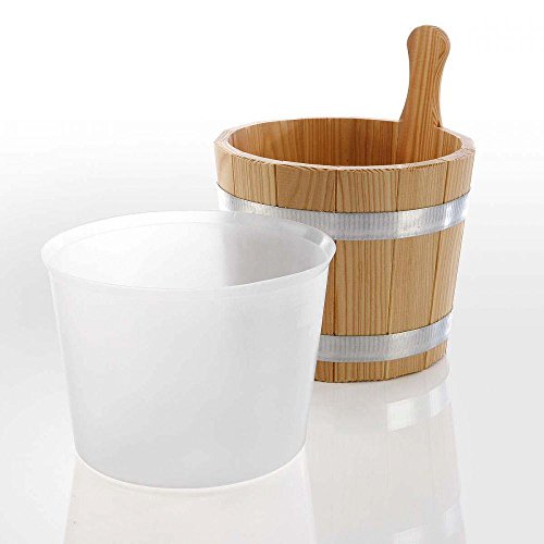 well2wellness® Saunaeimer / Saunakübel Nadelholz 5,0 l inkl. Einsatz + Schöpfkelle plus gratis Mentholkristalle + Saunaaufguss - 3