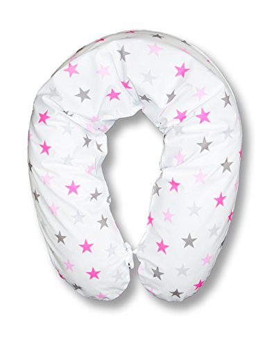 Amilian STILLKISSEN MEGA WEICH Lagerungskissen Seitenschläferkissen ink.Bezug 170cm NEU XXL Sternchen GROß rosa
