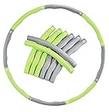 EVER RICH ® FitnessWave Weighted 1.2kgs Fitness Exercise Hula Hoop - GREEN/Grey (GRAY & Green)