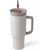 Deconox 1200 ml Pipetli ve Kulplu &Ccedil;elik Termos - Yeşil ve Beyaz Renk Se&ccedil;enekli Dev Boy Sıcak/Soğuk Tutucu Seyahat Bardağı (BE