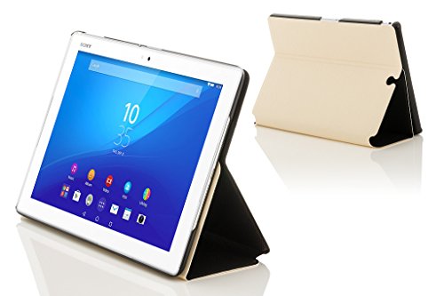 Forefront Cases® Neue Leder Hülle / Tasche / Case / Cover für Sony Xperia Z4 Tablet-PC (25,6 cm 10,1 zoll) SGP771 (Juni 2015) – Rundum-Geräteschutz und intelligente Auto-Sleep-Wake-Funktion mit 3-JAHRES-GARANTIE VON FOREFRONT CASES – inkl. Eingabestift und Displayschutz - 3