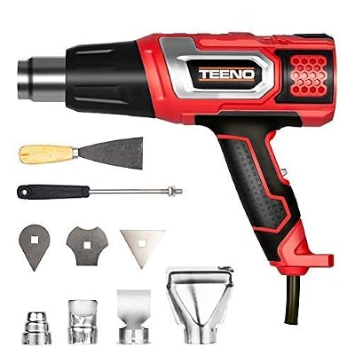 TEENO Décapeur thermique 2000W Pistolet à Air Chaud coffret avec 8 accessoires