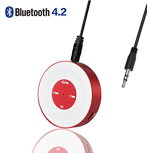 Bluetooth 4.2 Receptor Transmisor, Receptor Bluetooth Inalámbrico Portátil, 10 Horas Dispositivos de Audio de 3.5mm Tiempo de Reproducción
