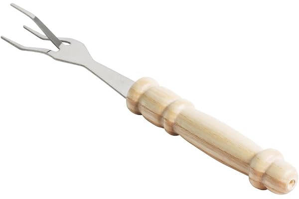 Générique - Fourchette pomme de terre manche en bois de buis 16 cm Inox 16 cm