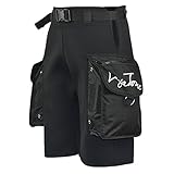 Super tamaño bolsillo de nylon negro en ambos lados, fresco y conveniente.