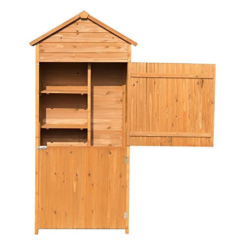 Outsunny® Holz Gerätehaus Geräteschuppen Gartenschrank Geräteschrank Gartenhaus 90x50x190 cm - 3