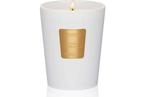 ‎M&SENSE M&SENSE Świeca Zapachowa Kremowa Wanilia – 400g (1 knoty), 60h, naturalny wosk sojowy, aromaterapia, relaks, dekoracja wnętrz, prezent