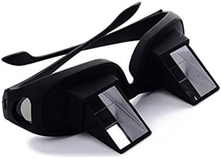 Book Reading Lazy Glasses Prism Bed Spectacles Wacthing Tv Periscope Eyeglasses Spectacles Lazy Reader with 90 °Angle -TV and Computer Glasses (Black)