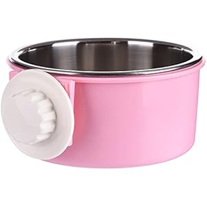 owikar Edelstahl Pet Hundenapf abnehmbarer zum Aufhängen für Lebensmittel Wasser Futternapf für Käfig Spender kein überschwappen und rutschhemmenden montieren Füttern Schüssel für Katze Kaninchen Vogel Hamster Chinchilla Frettchen