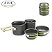 Produktbild ROOKLY Outdoor Camping Kochgeschirr Set 4 Stück Leichte Kompakte Durable Camping Kochen Mess-Kit Für Camping Backpacking Wandern Picknick Für 2-3 Personen