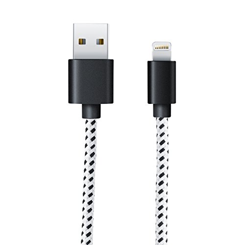 CSL – 2,0m Premium Apple MFI Lightning USB Kabel (Apple MFI zertifiziert & lizensiert) | Datenkabel / Ladekabel | für Apple iPhone & iPad | schwarz/weiß - 2