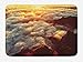 Produktbild TKMSH Clouds Bath Mat, Sunset on The Hill Tops Above The Clouds Unusual Extreme Morning Glory Print, Plush Bathroom Decor Mat with Non Slip Backing, Orange White Brown,15.7X23.6 inch/40 * 60cm
