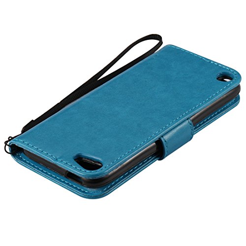 Nancen Tasche Hülle für Apple iPod Touch 5 / 6 (4,0 Zoll) Flip Schutzhülle Zubehör Lederhülle mit Silikon Back Cover PU Leder Handytasche im Bookstyle Stand Funktion Kartenfächer Magnet Etui Schale - 6