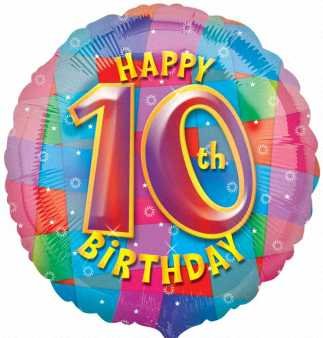 Amscan 10. Geburtstag runder Folienballon HS40