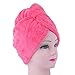 Produktbild EJY Mikrofaser Trockene Haarkappe Turban Haartrockentuch Handtuch Kopftuch Haartrockentuch (Wassermelonenrot)