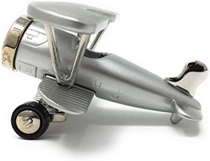 Miniature Silver Plated Bi Plane Clock in a Personalised Gift Box