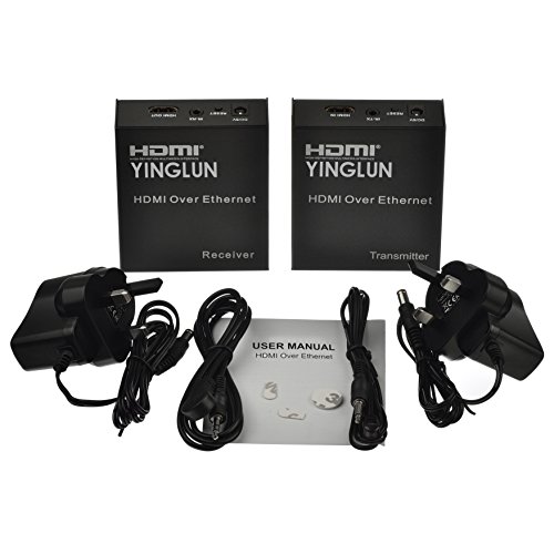 YINGLUN 3D HDMI Extender über Ethernet CAT5E/CAT6 Kabel TCP/IP Standard Sender HD Video Quellegerät verteilt von Netwerk Router oder Ethernet Switch bis 393ft - 5