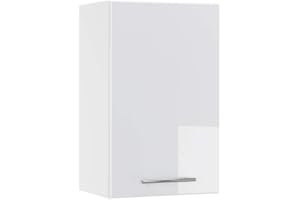 Vicco pensile da cucina Fame-Line, Bianco lucido/Bianco, 45 cm