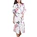 Produktbild Waymoda Women's Luxury Silky Satin Nightwear Dressing Gown, Peacock and Blossoms Pattern Kimono Pajamas, 10+ Color, 5 Sizes Optional - Long style
