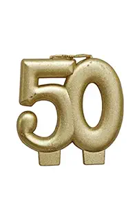 Wanna Party 50th Birthday Gold Candle - 3