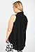 Plus Size Womens Sleeveless Crepe Button-up Shirt With Pleating Detail Size 26-28 Black