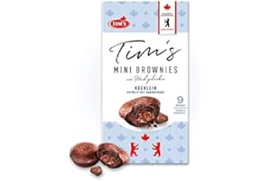 TIMS KANADISCHE BACKWAREN Tim's Mini Brownies 180 g I Mini Muffins mit cremiger Kakaofüllung I 9 einzeln verpackte, saftige Cupcakes ohne Konservierungsstoffe I Kaffeegebäck I Traditionelle kanadische Backwaren Made in Germany
