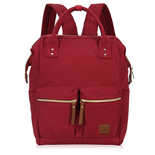 Veevan Damen Herren Retro Canvas Schule Rucksack 15,6 Laptop