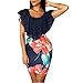 Produktbild Bfmyxgs Sexy Women Party Evening Floral Ruffled Sleeveless Bodycon Mini Dress Sundress Fashion Lady