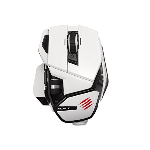 Mad Catz R.A.T - Ratón (gaming, 10 controles programables), blanco