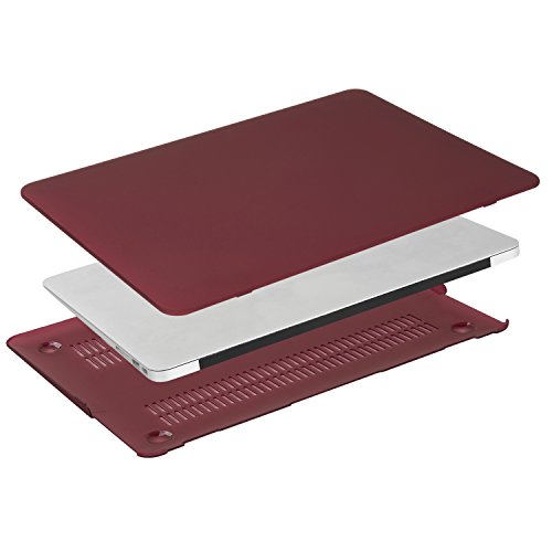 MOSISO Ultra Slim Plastik Hartschale Schutzhülle Snap Case für MacBook Air 11 Zoll (A1370 / A1465), Marsala Rot - 4