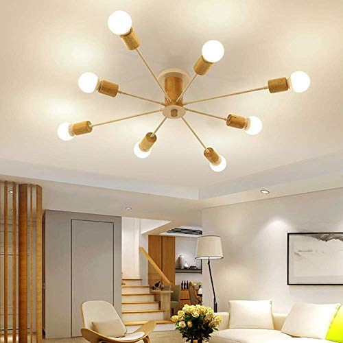 Preisvergleich Produktbild Vaticano Kronleuchter 8-Kopf LED Holz Eisen einfach kreativ