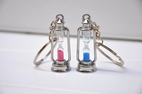 iknowy Lamp type hourglass pair key holder Couple key chain in the proof of the love of two people
