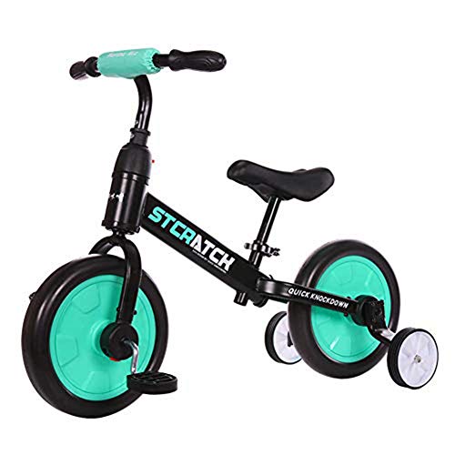 zi mao 4-in-1 Balance Bikes for Kids 1-6T, Toddler Tricycle with Large Wheels, Adjustable Seat, Detachable Training Wheels and Pedals, Easy Assembly, No Tools Required (white)