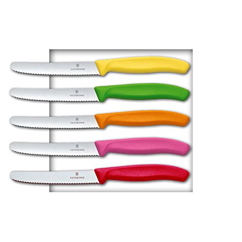 VICTORINOX 5 Messer Brötchenmesser Küchenmesser Tomatenmesser Bunt