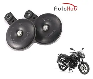 Auto Hub Bike Horn Set for Bajaj Pulsar 180 - Set of 2 (Black)