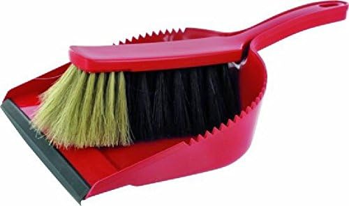 Triuso Dustpan Hand Brush with Horsehair Lip Colourful Plastic