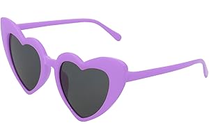 ALLY-MAGIC Kids Heart Shaped Polarized Sunglasses, 70s Retro Love Heart Cat Eye Sunglasses UV400 Protection Vintage Eyewear for Girls Boys Y7ETXXTYJ