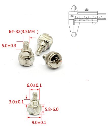 Thumbscrews 10-Pack Schrauben zur Öffnung von PC-Gehäusen ohne Schraubenzieher 6#-31*5 / M3.5*5 – Silber - 4