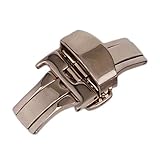 20MM Metall Edelstahl Uhr Schnalle Double Folding Schmetterling Faltschließe Uhrenarmband Zubehör Rose Gold - Rose Gold 20mm