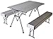 Produktbild connex Warenhandel Camping - Klapptisch mit 2 Klappbänken aus Aluminium (klappbar) Tisch + Bänke Komplettset